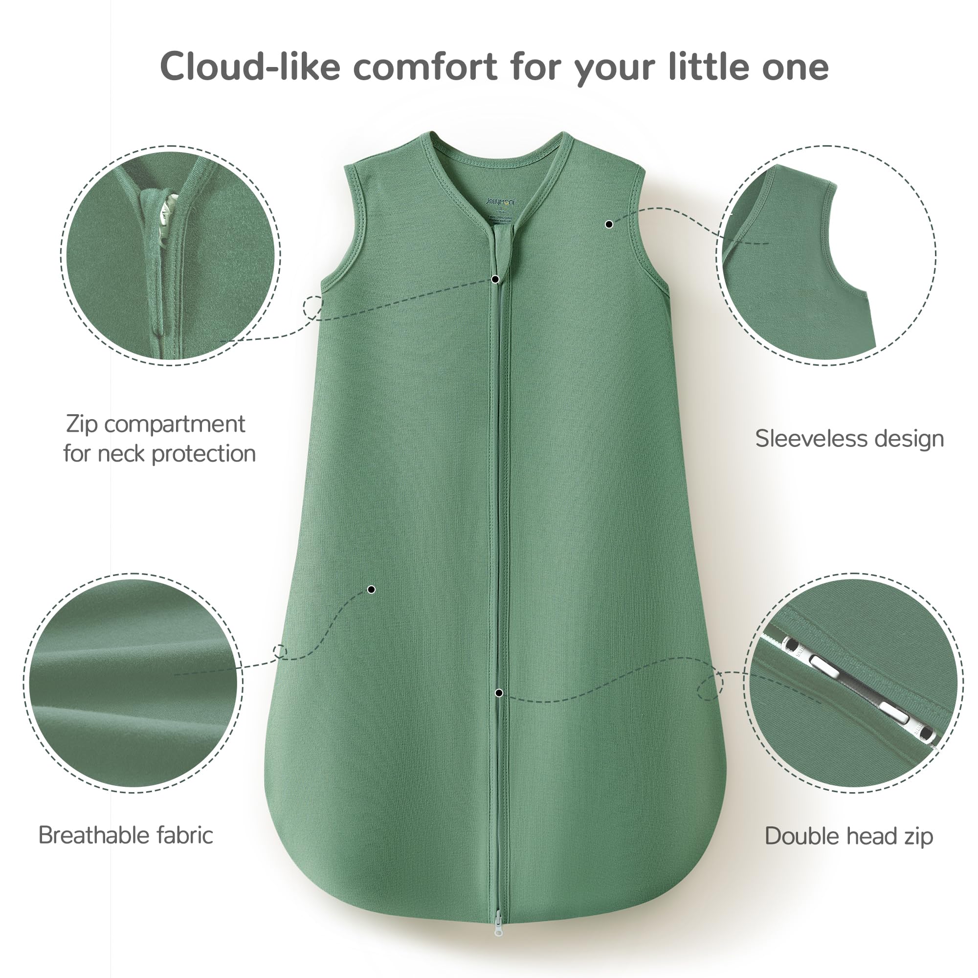 JELLYMONI baby sleep sack safe sleep with CPSC-aligned design helps peace of mind.