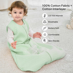 Jellymoni sleep sack in soft cotton fabric for gentle skin contact.
