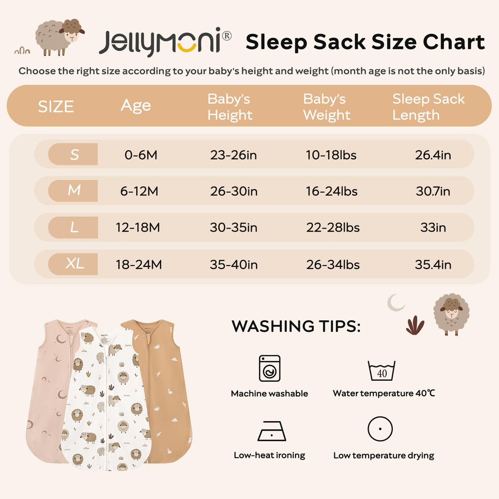 JELLYMONI three-pack sleep sacks for versatile use