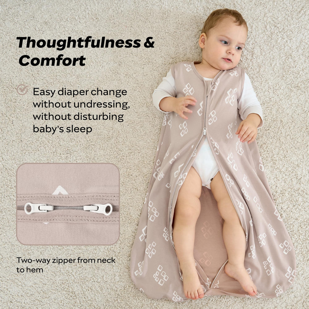 JELLYMONI sleep sack top zipper garage protects baby's face from chafing.