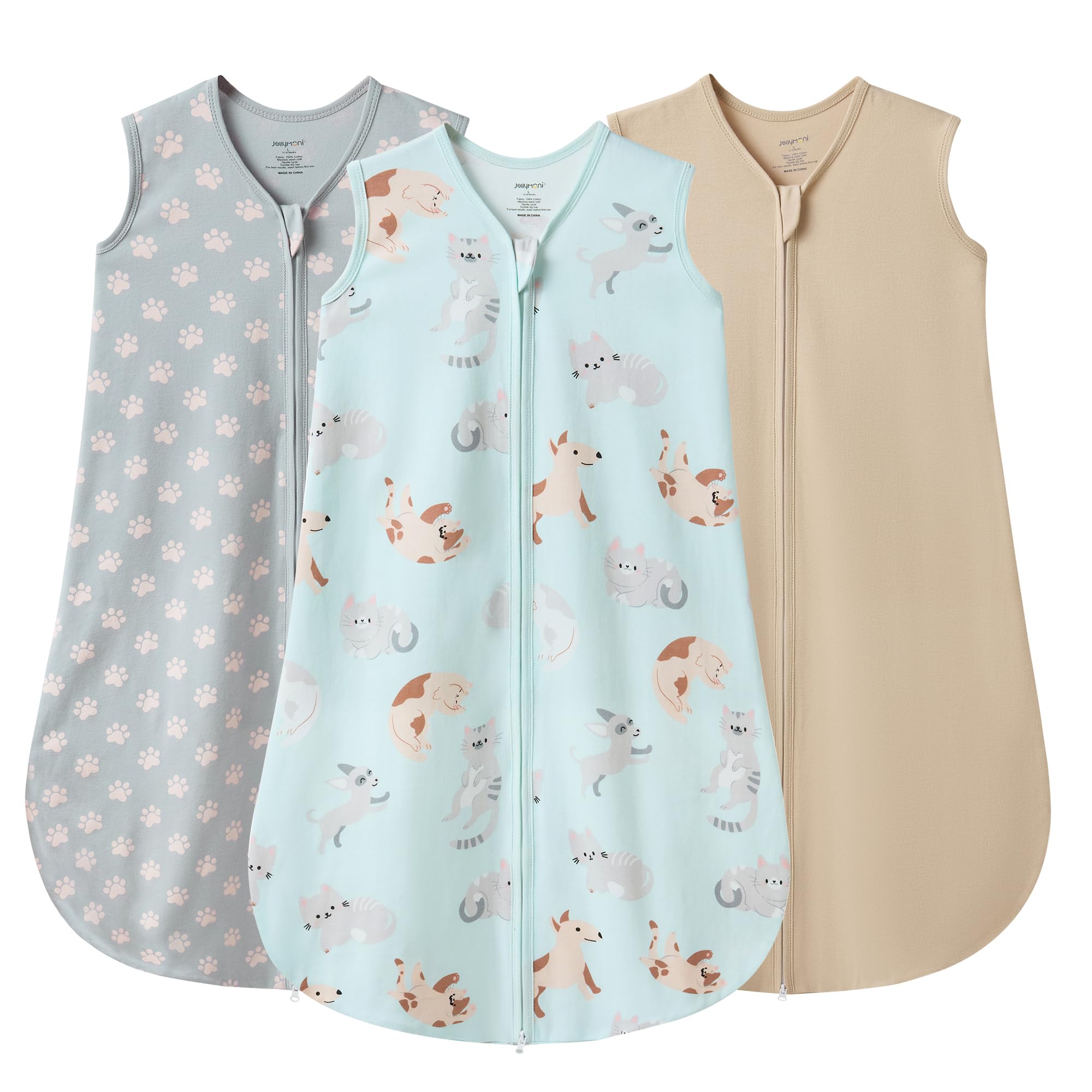 JELLYMONI baby sleep sack two-pack image showing packaging and cozy fabric for nights