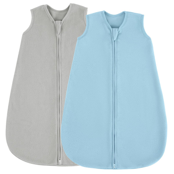 Jellymoni fleece sleep sack front view shows soft, warm fabric for newborn comfort.