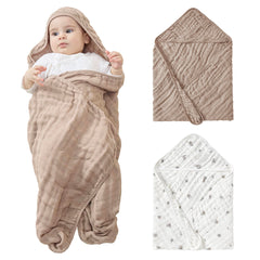 Jellymoni muslin hooded towel pack for newborns, perfect for bath time