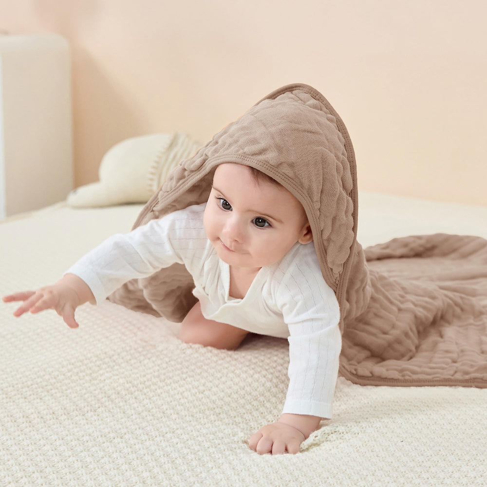 Jellymoni hooded towel shown in travel bag for on-the-go drying