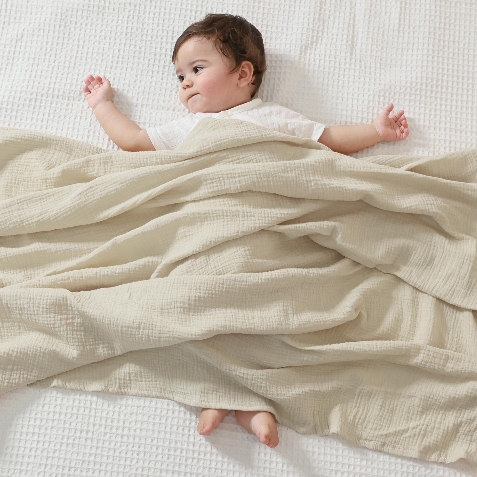 JELLYMONI baby blanket supporting sensitive skin with breathable cotton muslin