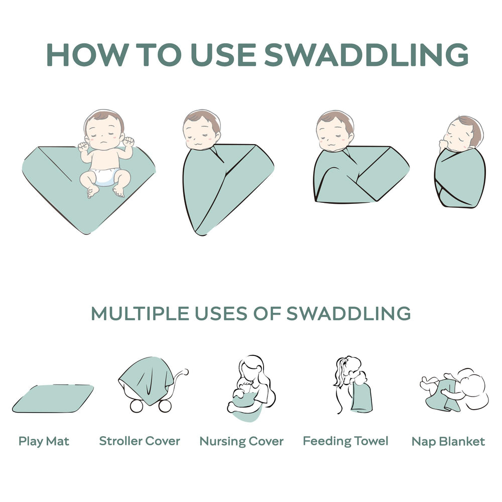 JELLYMONI swaddle used as wrap or nursing cover for on the go feeding