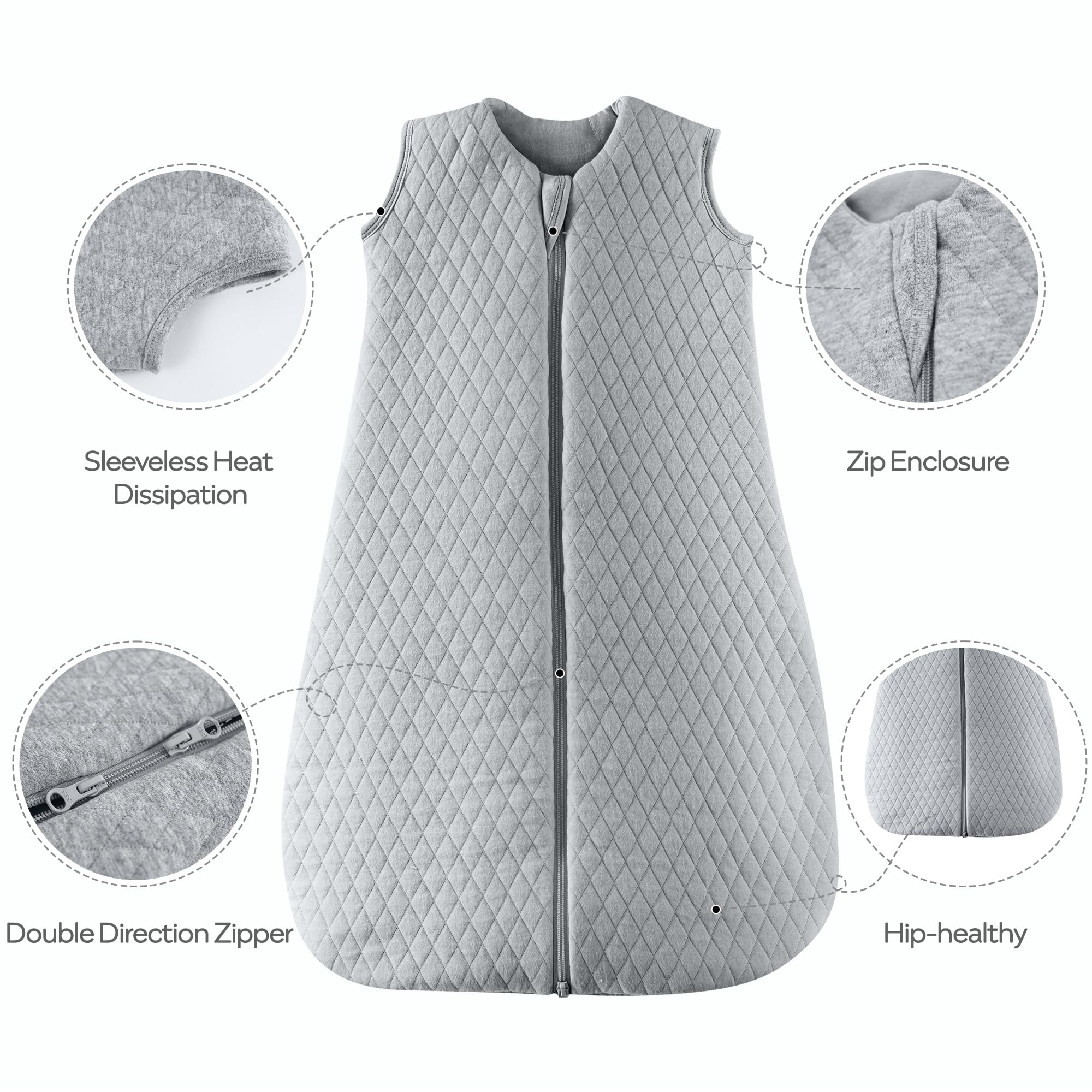 JELLYMONI safety-compliant sleep sack with protective zipper guard.