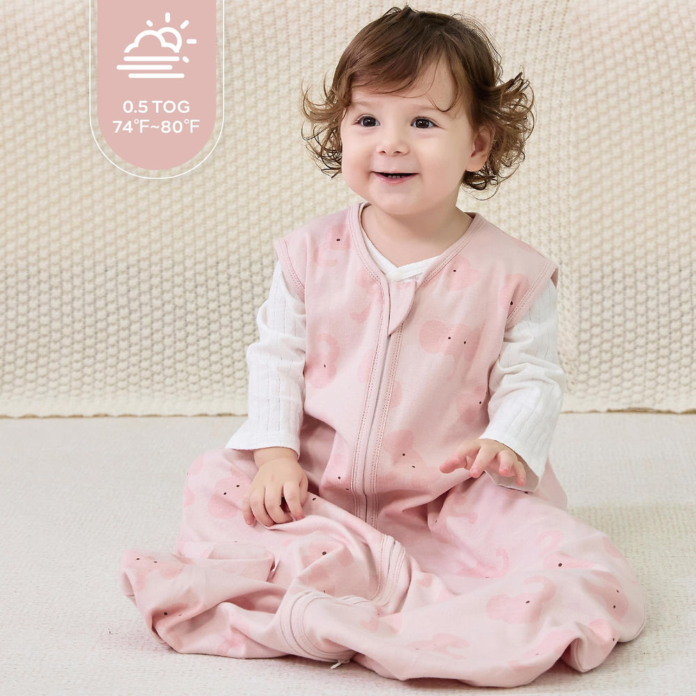 JELLYMONI sleep sack 0.5 tog label highlights comfortable warmth.