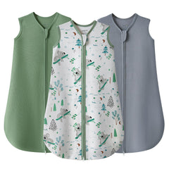 JELLYMONI sleep sack fabric close-up shows breathable 100% cotton for gentle comfort.