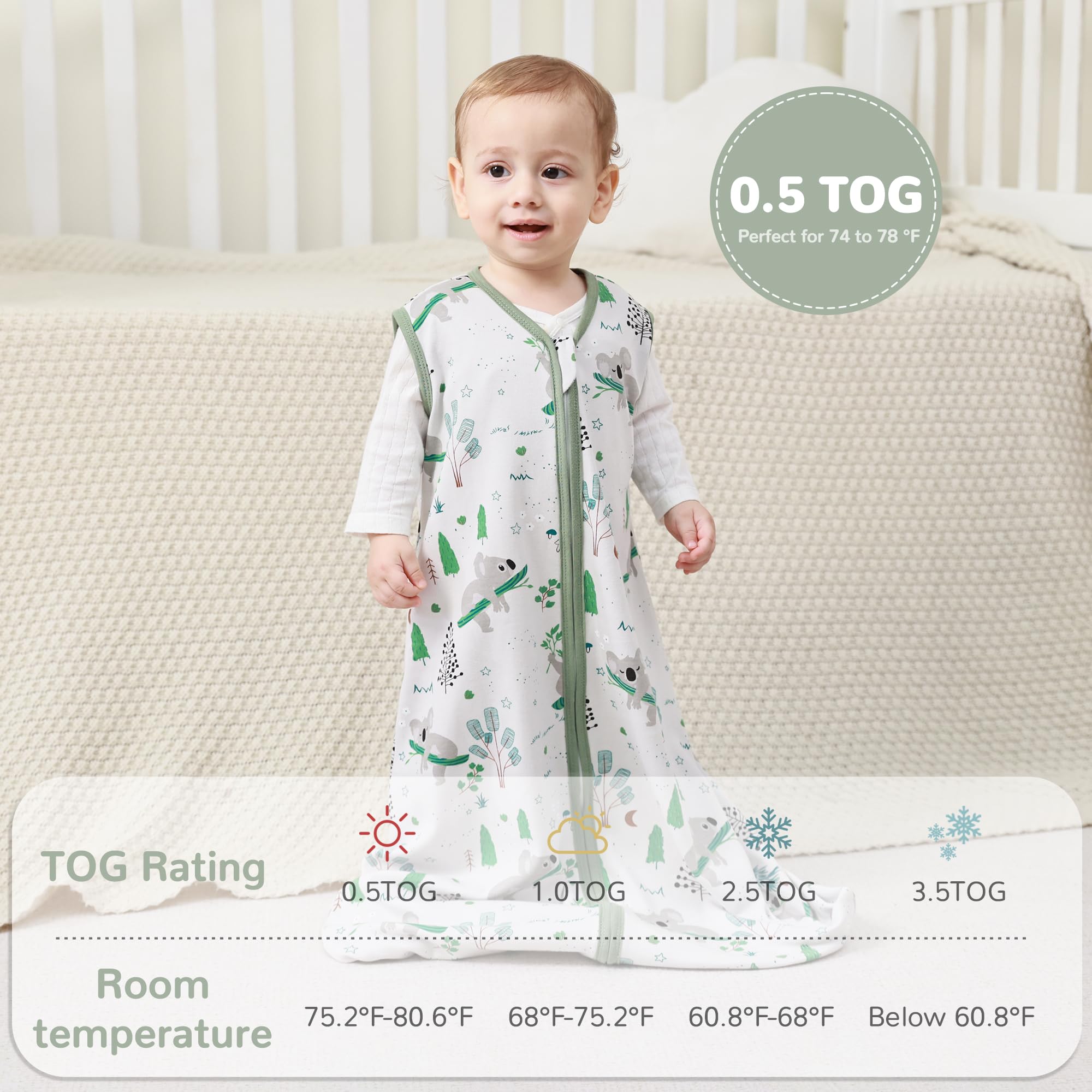 JELLYMONI sleep sack hip-friendly design supports natural leg movement.