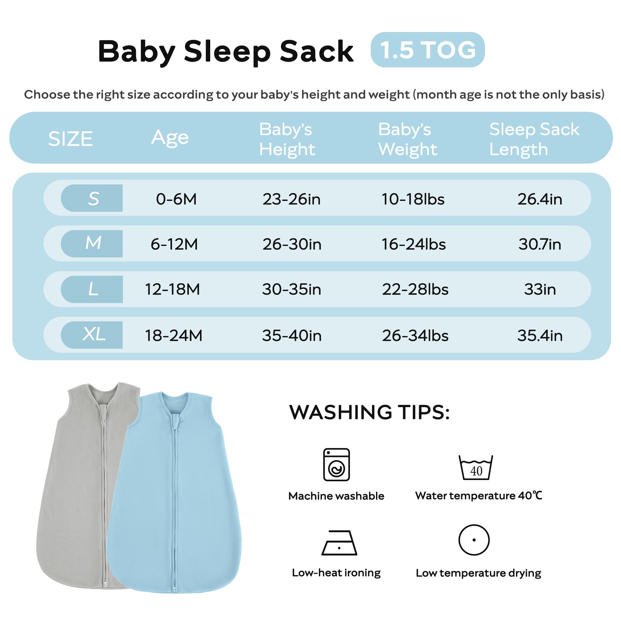 JELLYMONI sleep sack packaged image highlights the 2-pack value and portability.