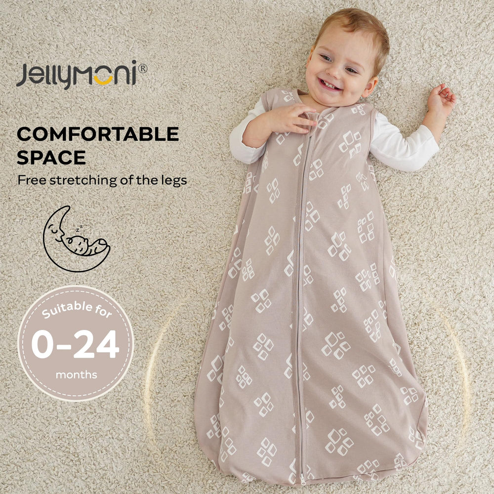 JELLYMONI sleep sack size range from newborn to 24 months