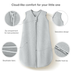 Jellymoni two-way zipper close-up for easy dressing and diaper changes.