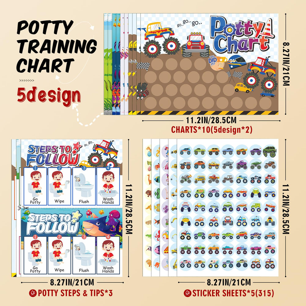 JellyPanda ocean potty chart stickers encourage rewarding potty practice at home