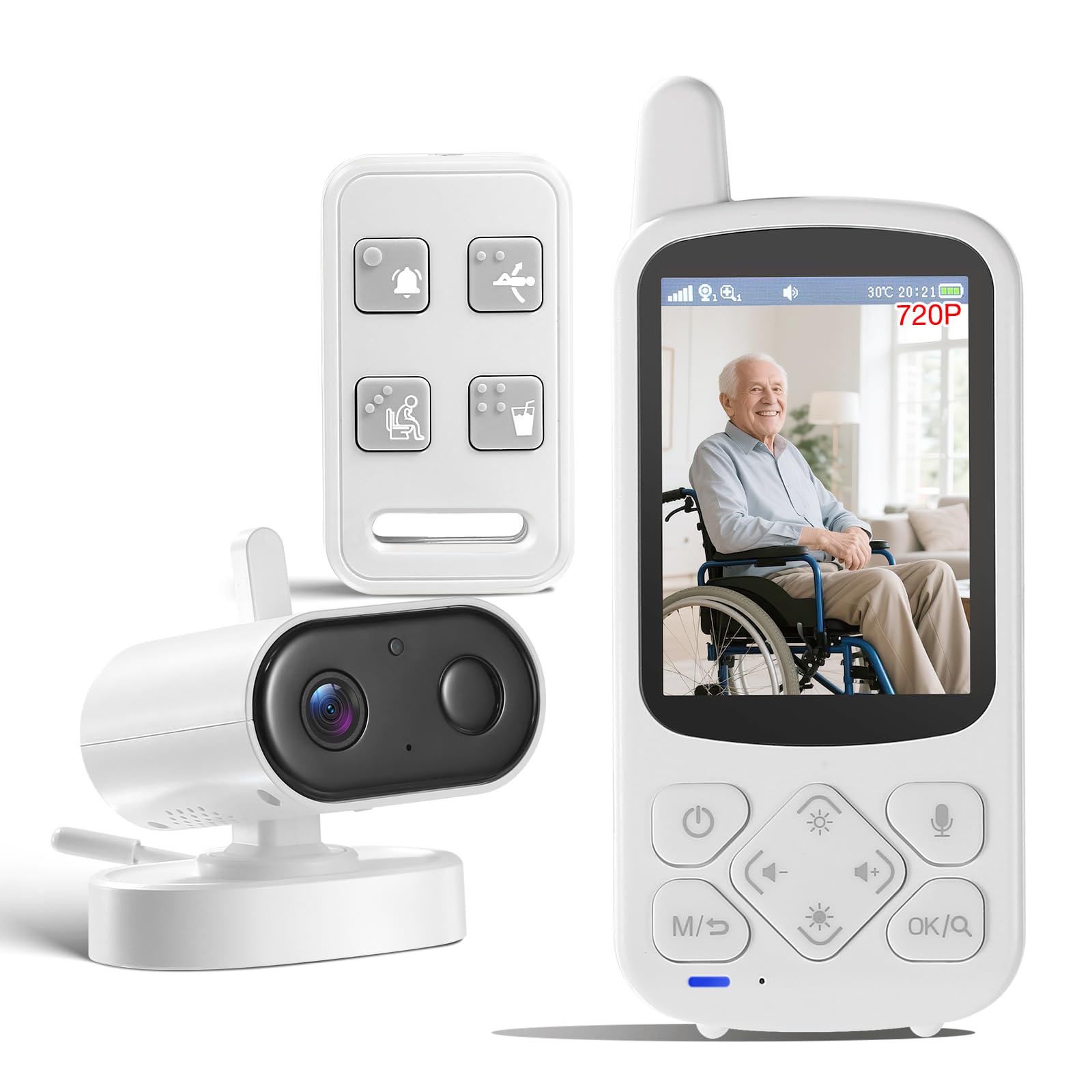 JEMXITG elderly monitor camera view for caregiver oversight.