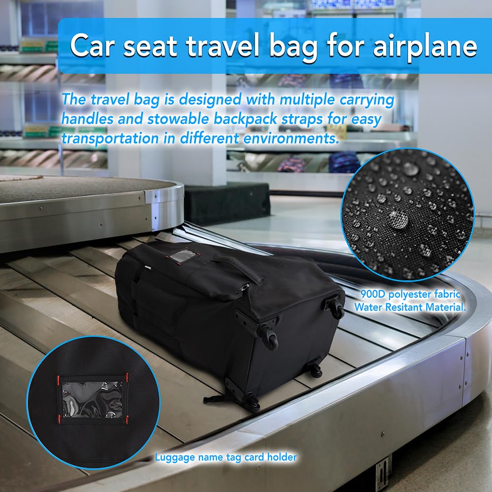Jenen Jnzen car seat travel bag rolled ready, compact for storage