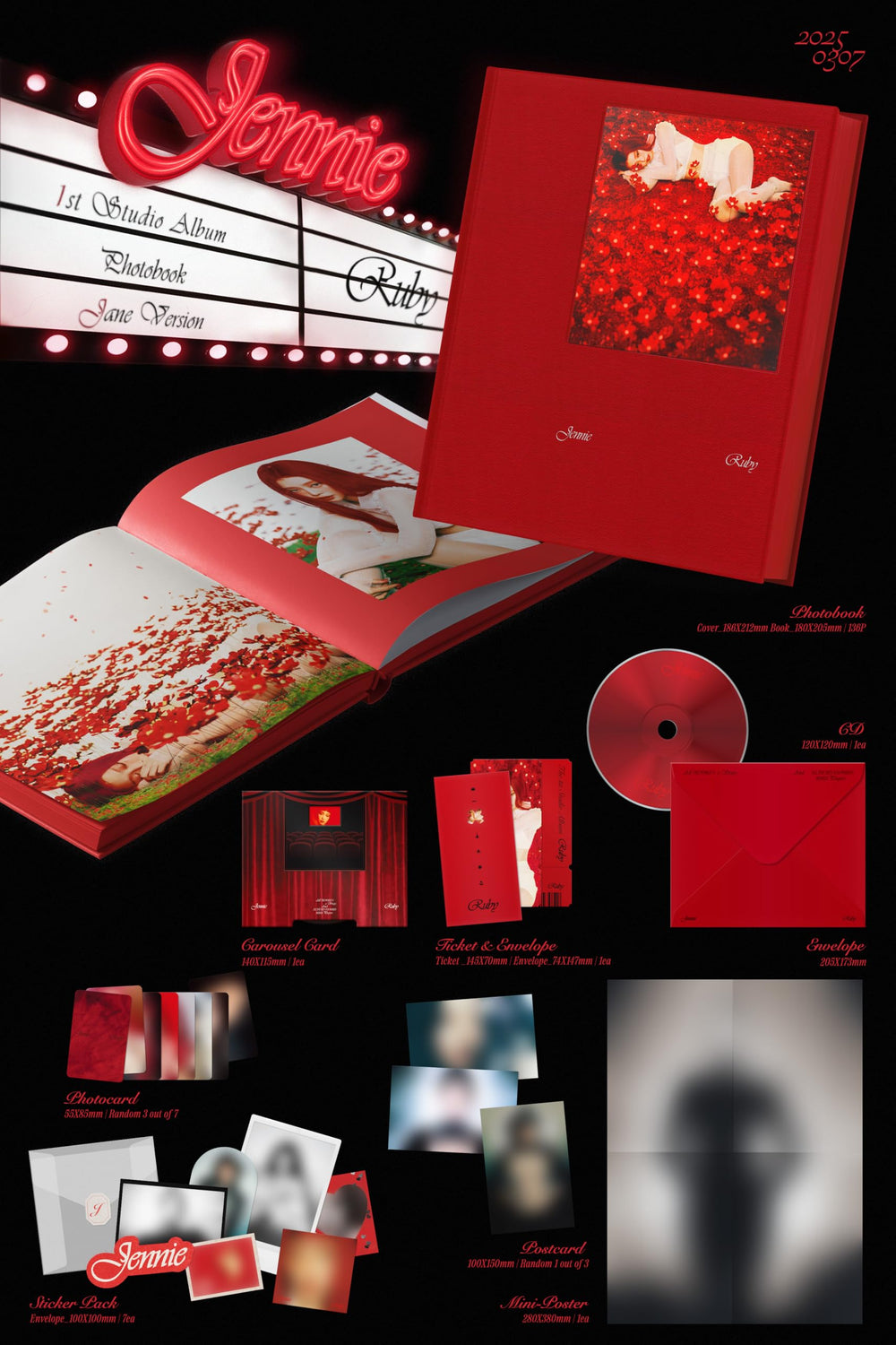 Jennie Extral Ruby digipack inside spread reveals detailed liner art and CD.