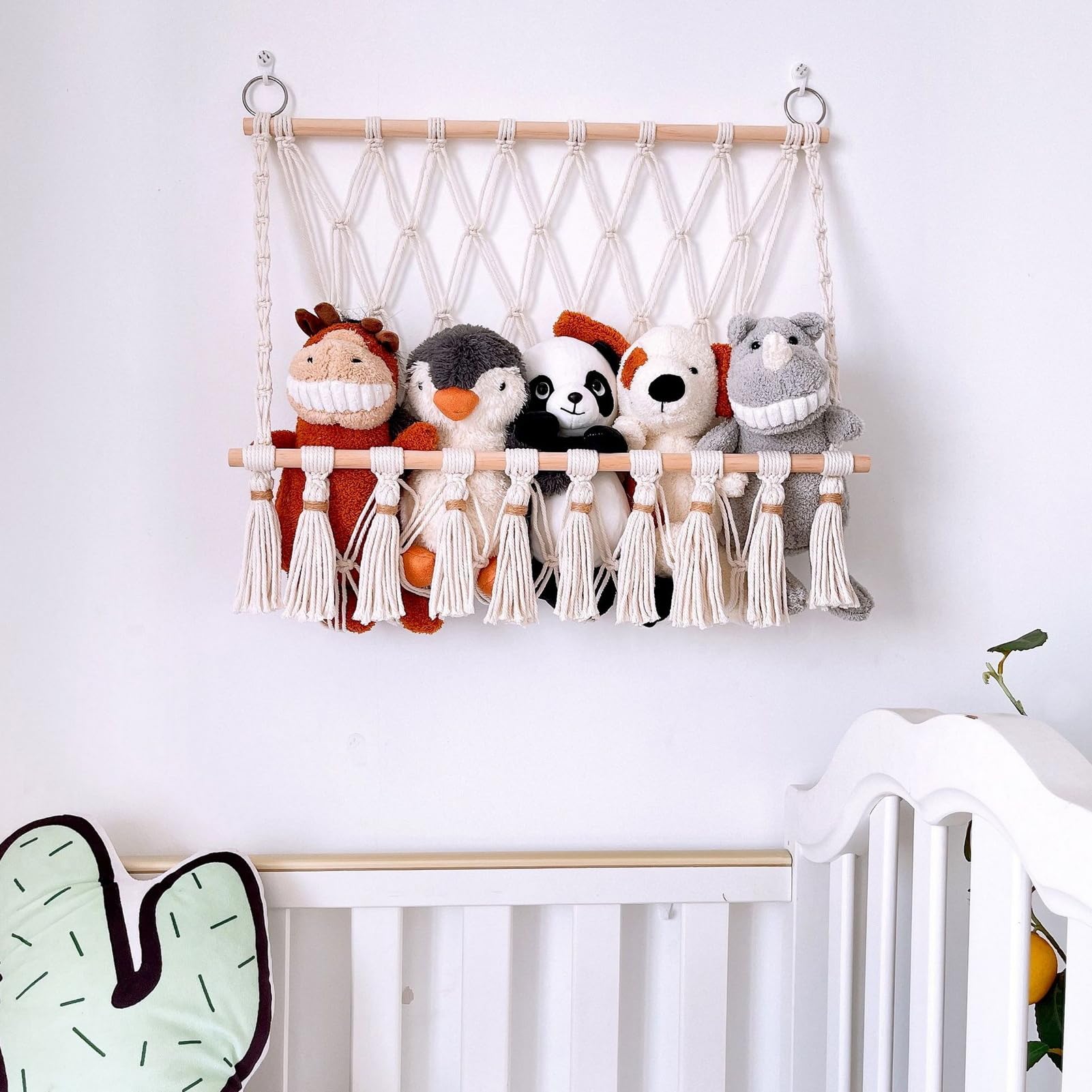 Jenpech colorful plush toys display enhances room aesthetics while organizing toys.