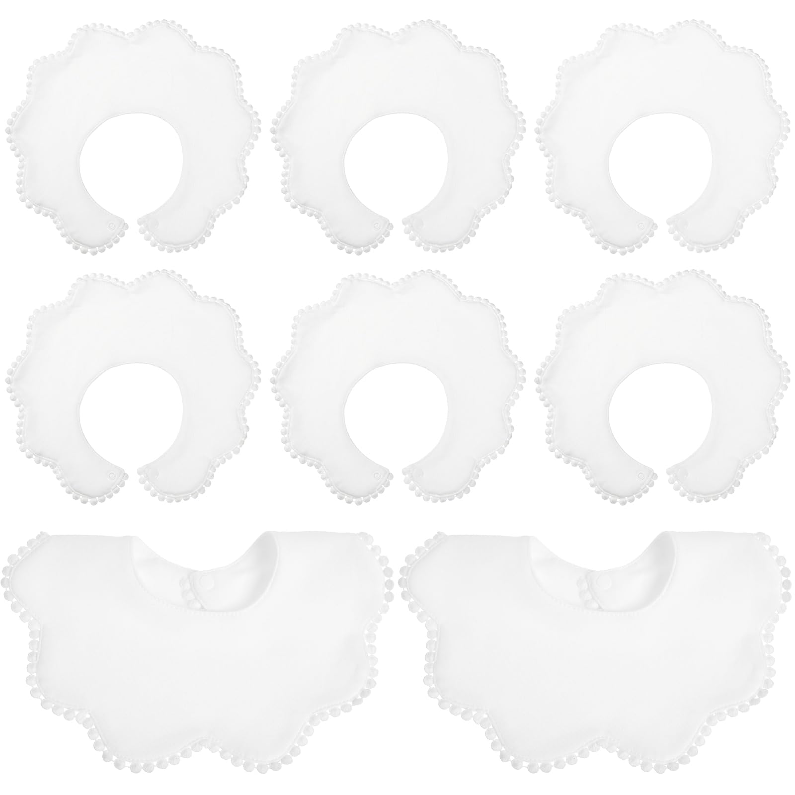 JenPen white baby bibs with bandana style, soft cotton for gentle drool protection
