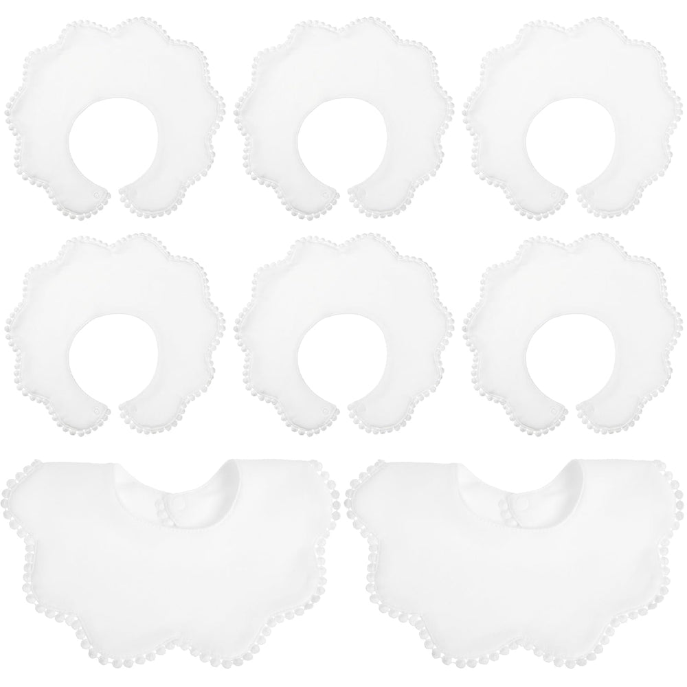 JenPen white baby bibs with bandana style, soft cotton for gentle drool protection