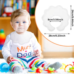 JenPen white baby bibs in bandana design, absorbent and comfy for teething sessions