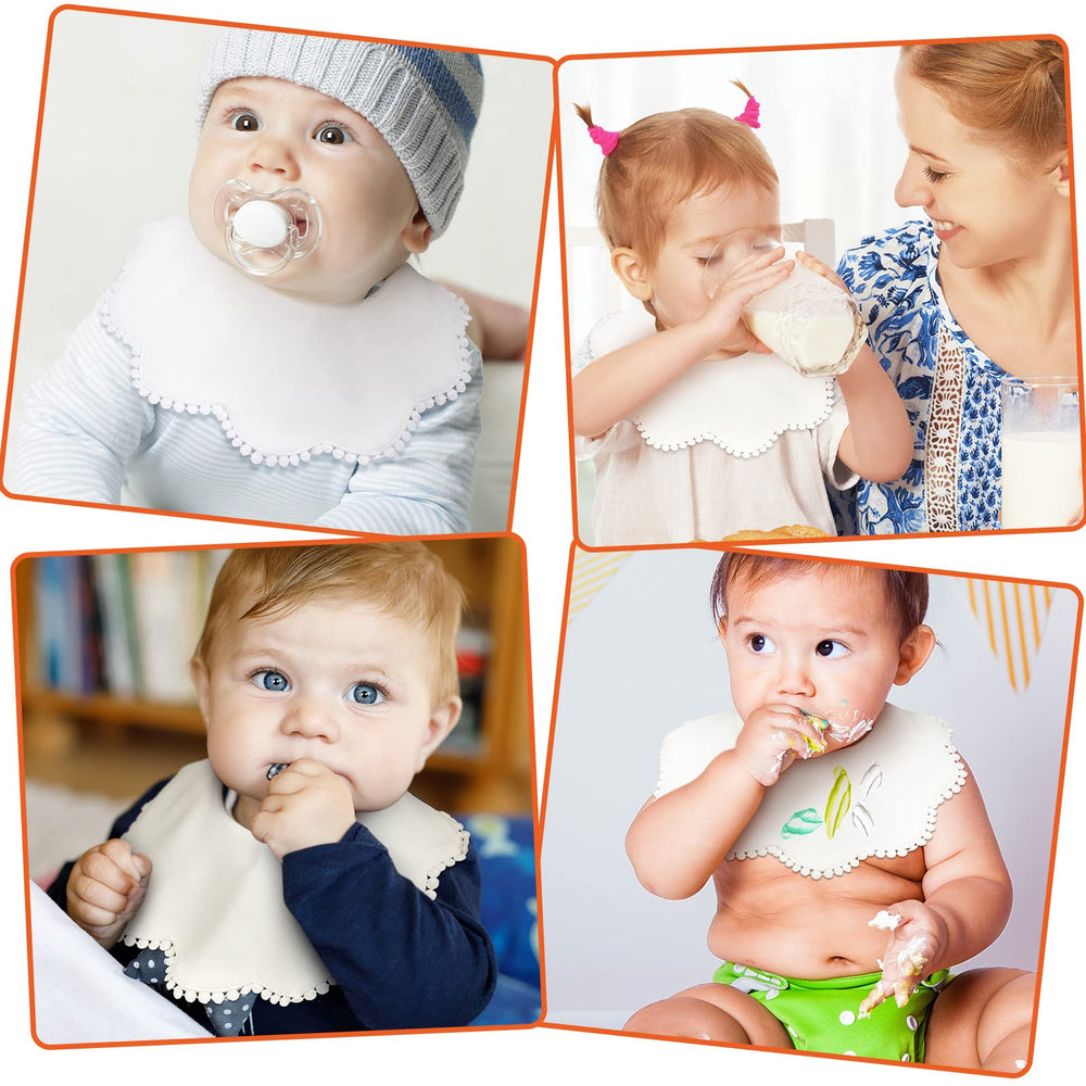 JenPen white bandana bibs, suitable for 0-3 years, keeps outfits clean
