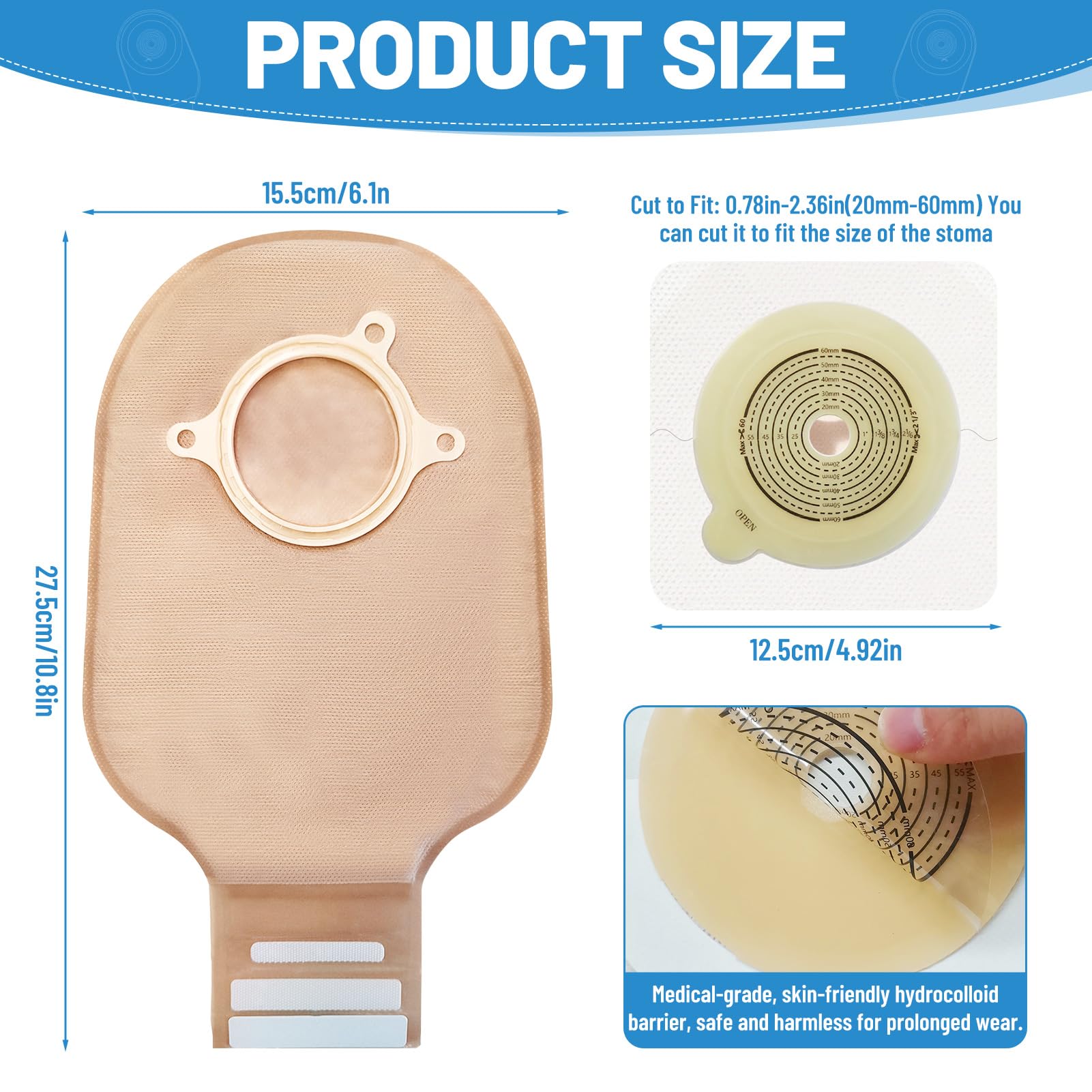 Jenshhch skin barrier offers comfortable adhesion for daily use.
