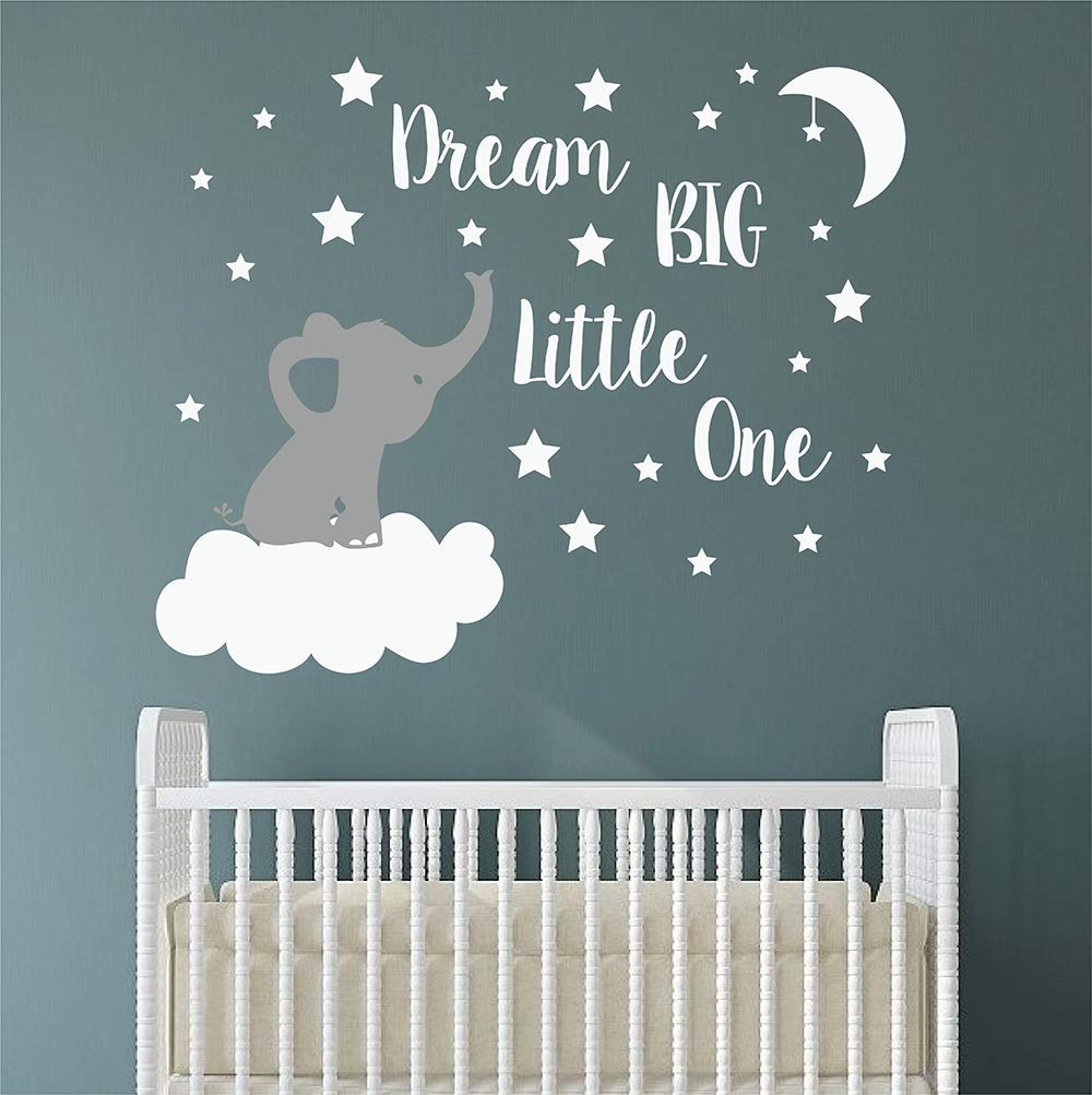 JEPART Dream Big elephant wall decal large elephant adds playful charm to nursery