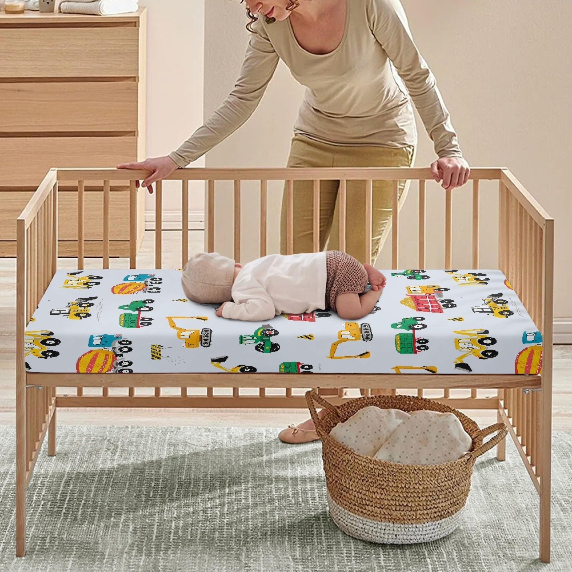 JEPFEIXIA colorful nursery sheet adds cheerful style to crib or toddler bed