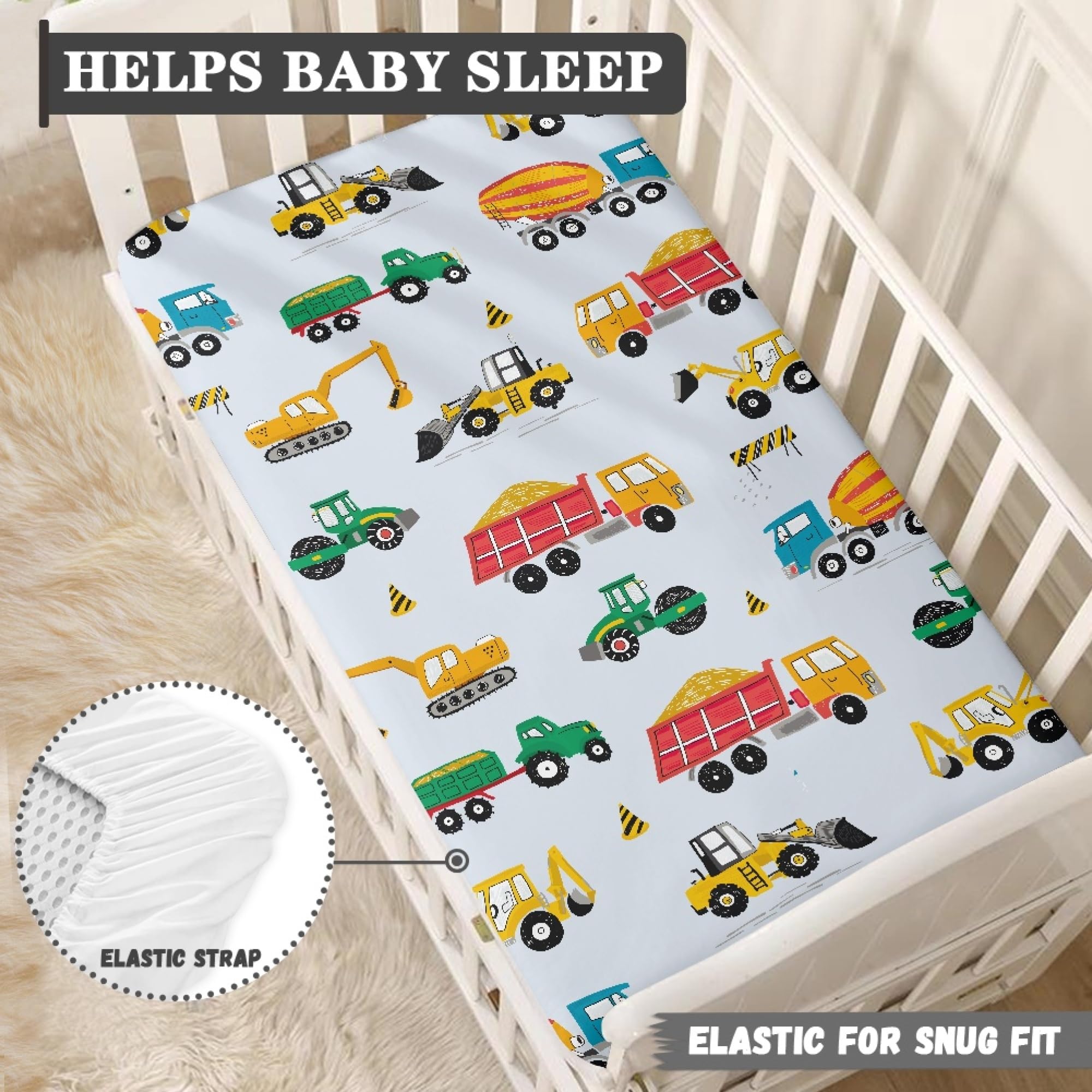 JEPFEIXIA easy-care crib sheet, machine washable and gentle cycle friendly