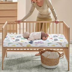 JEPFEIXIA Fully elastic sea animals crib sheet stays in place