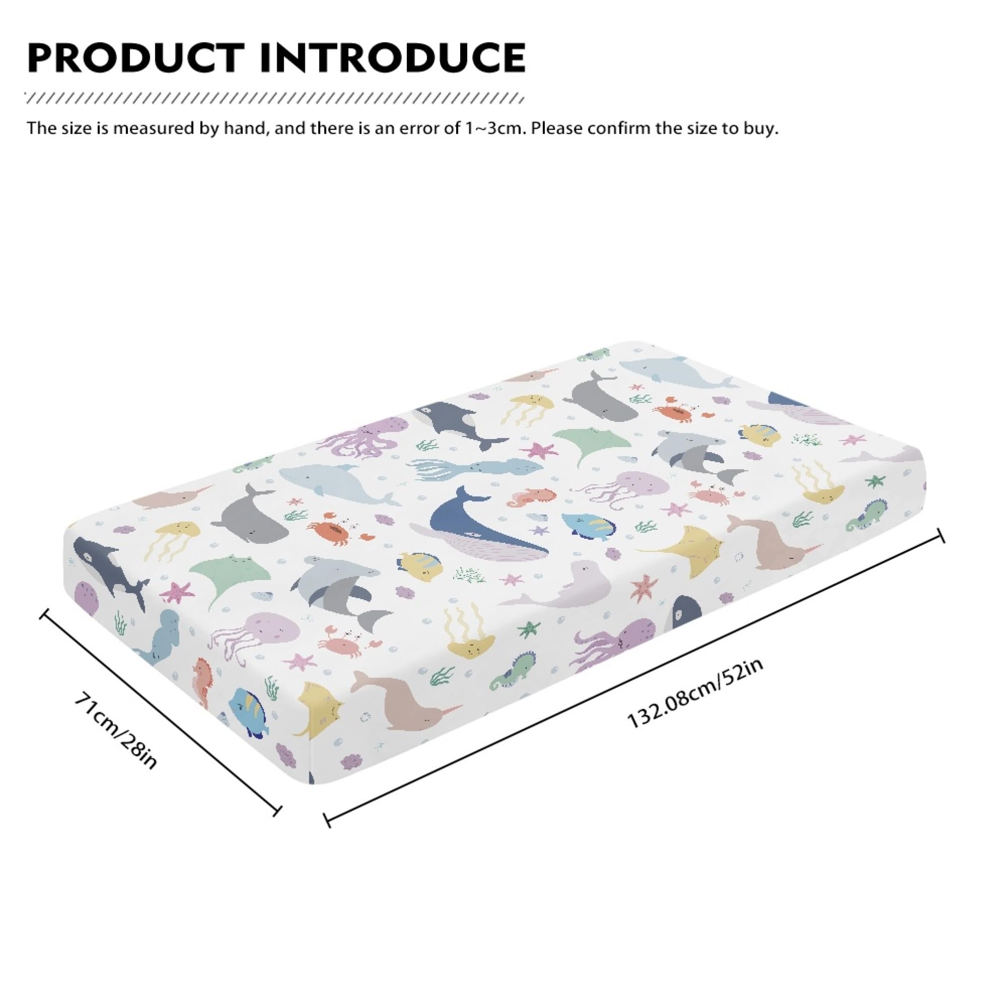 JEPFEIXIA Ocean whales pattern highlights baby's moments in a stylish nursery