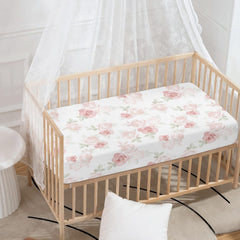 JEPFEIXIA crib sheet with floral leaves adds charming nursery decor and easy coordination.