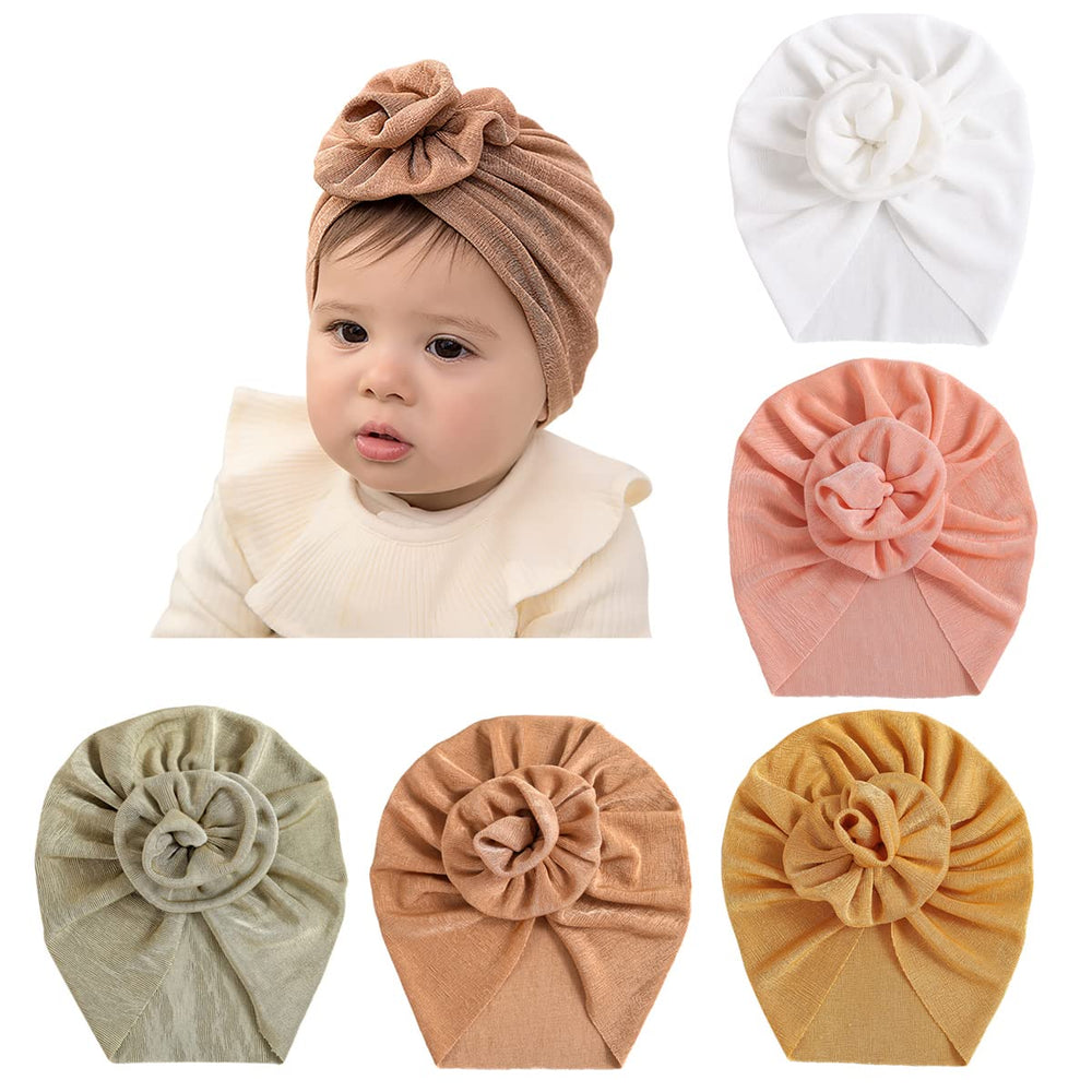 jerague newborn headwrap hat with flower bow for cute photos