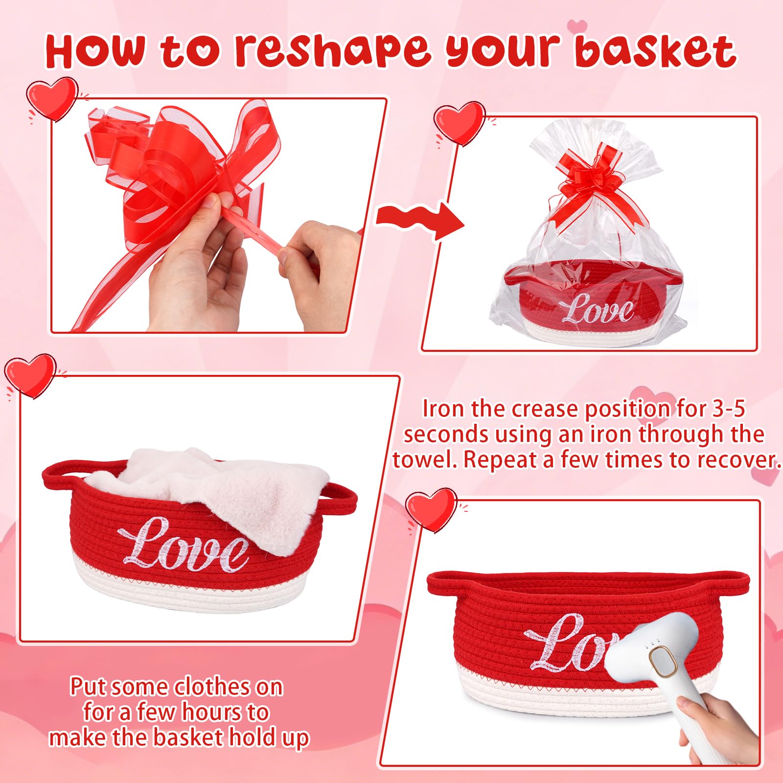 JEROKUMI gift basket with handles for home storage and decor