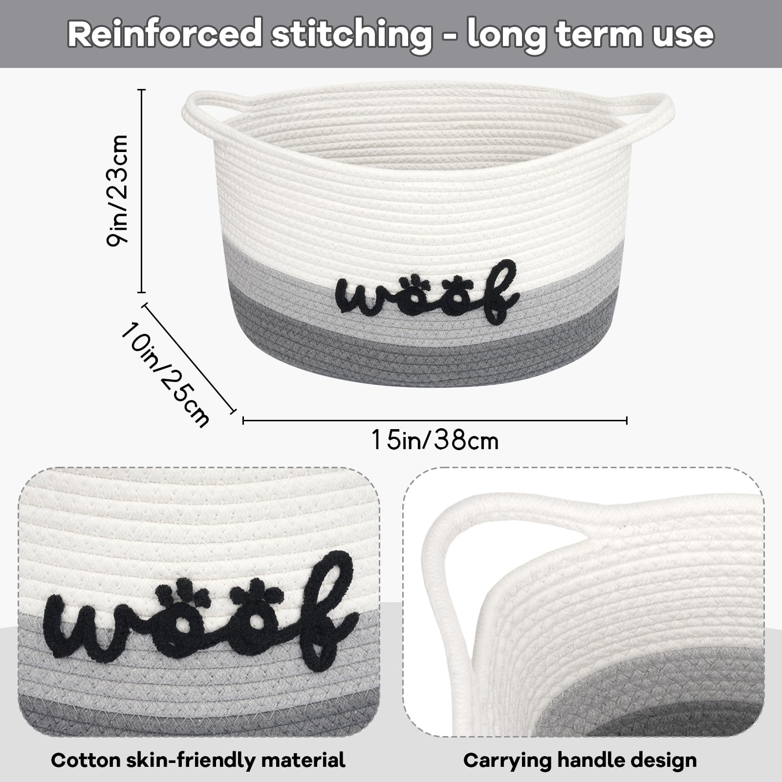 JEROKUMI soft cotton rope design is gentle on floors and pets.