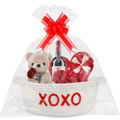Jerokumi woven valentines basket for gifts, durable presentation.