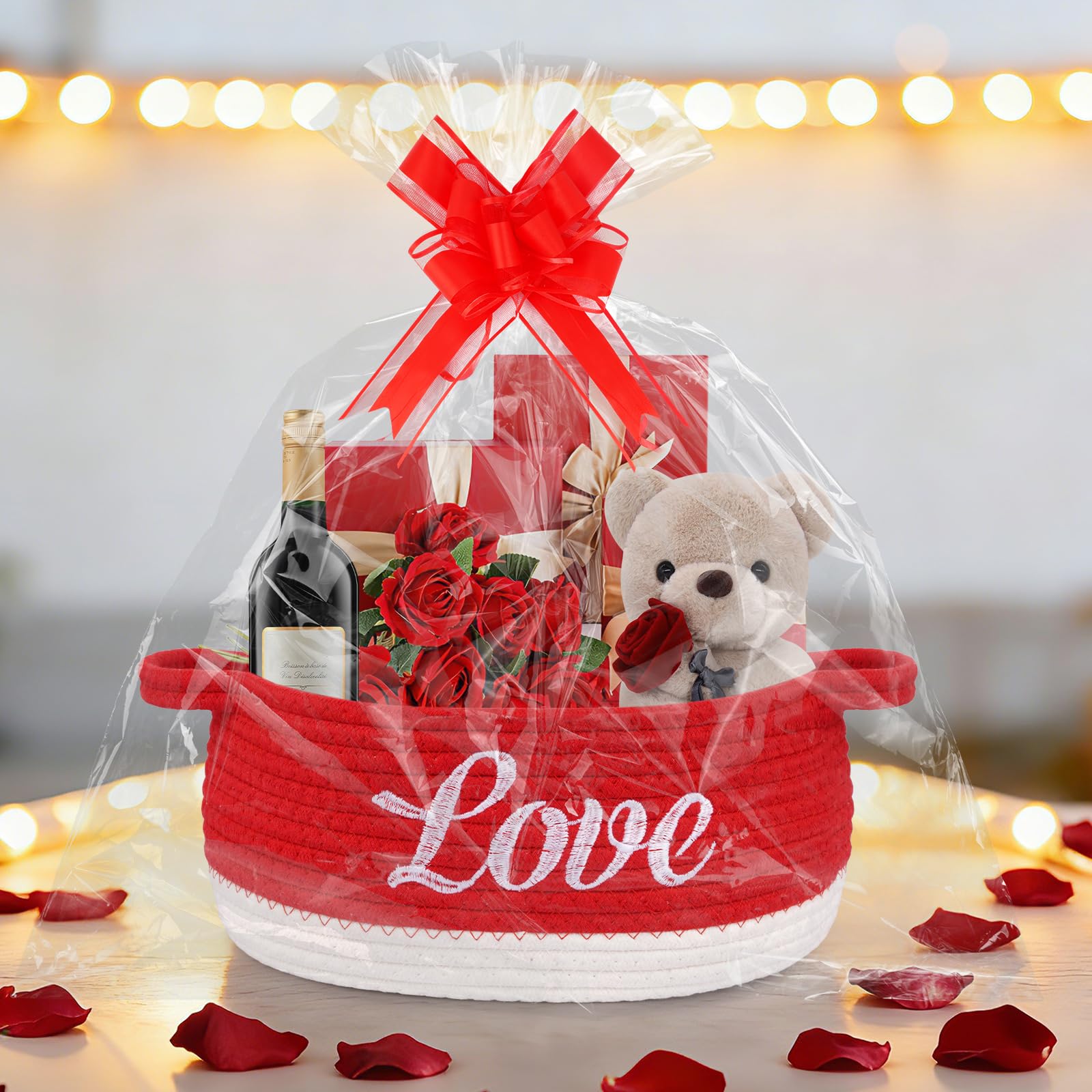 JEROKUMI Valentines Basket XOXO design—playful, gift-ready presentation