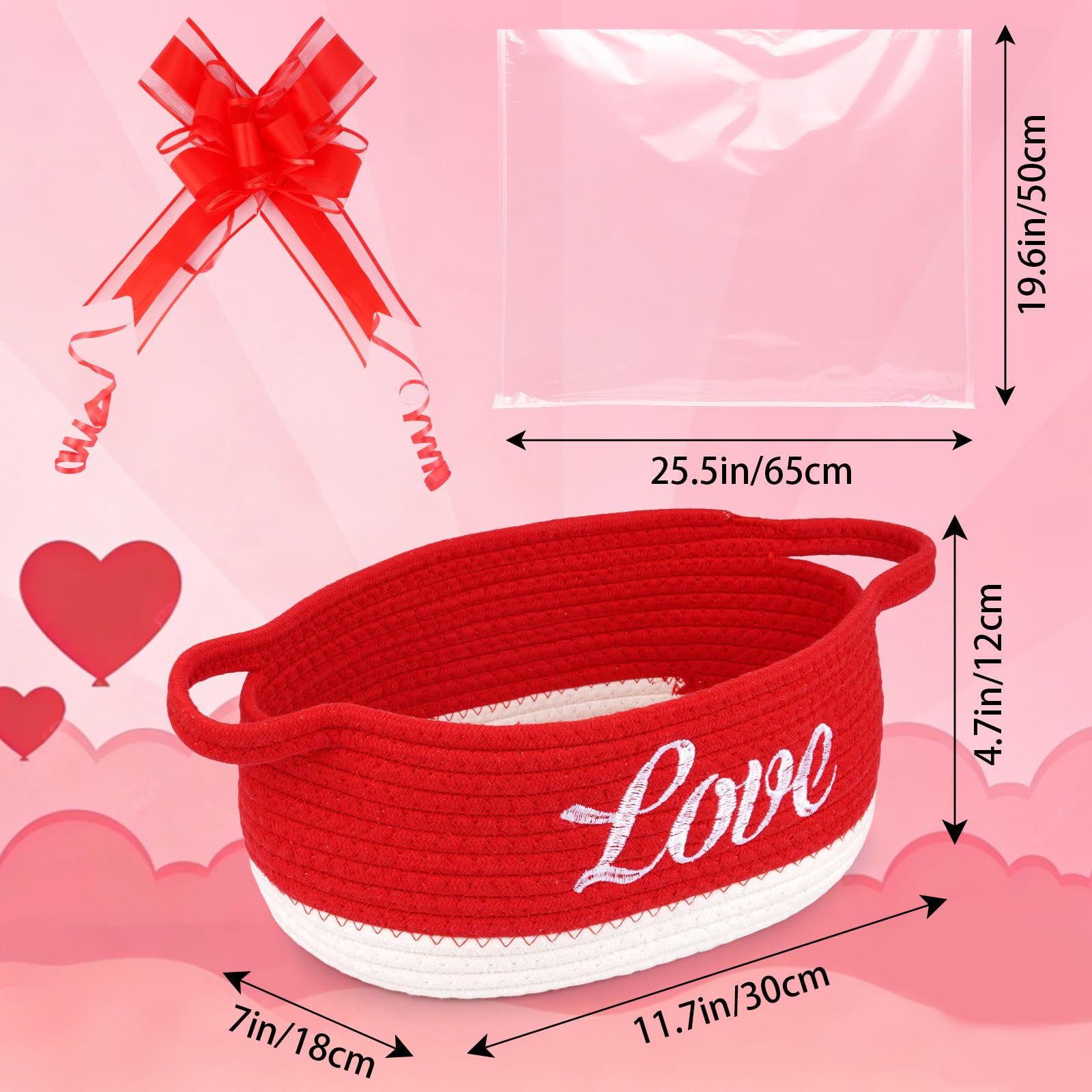 JEROKUMI Valentines clear bag with ribbon—polished gift presentation