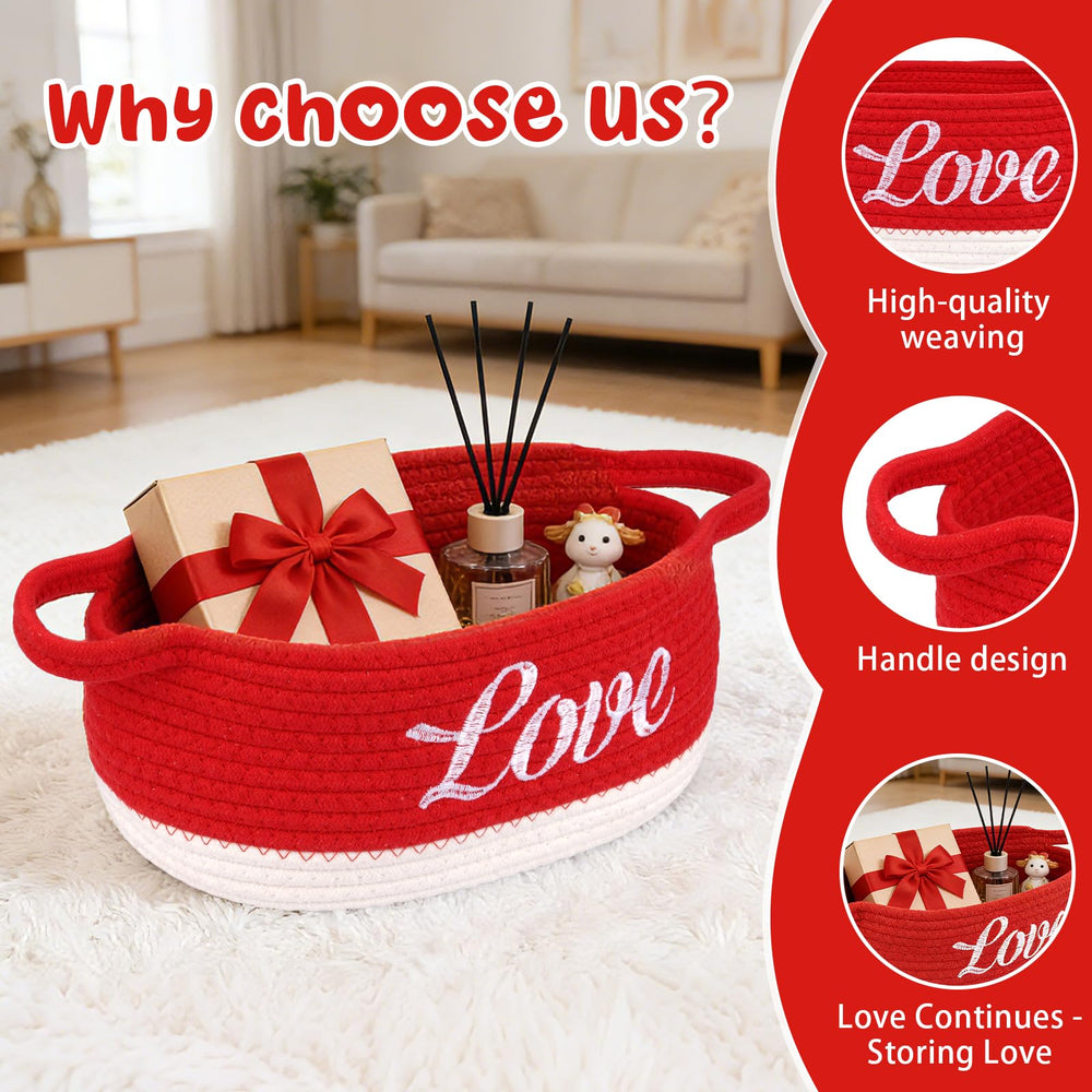 JEROKUMI woven cotton basket with bow—durable reuse