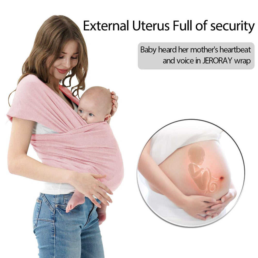 Jeroray Baby Wrap in hip-carry position demonstrates hands-free versatility for busy parents.