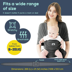 Jeroray Baby Wrap uses soft breathable fabric to keep baby cozy