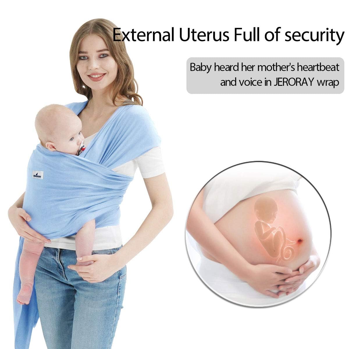 Jeroray Baby Wraps Carrier adjustable fit for different body types and ergonomic carry.