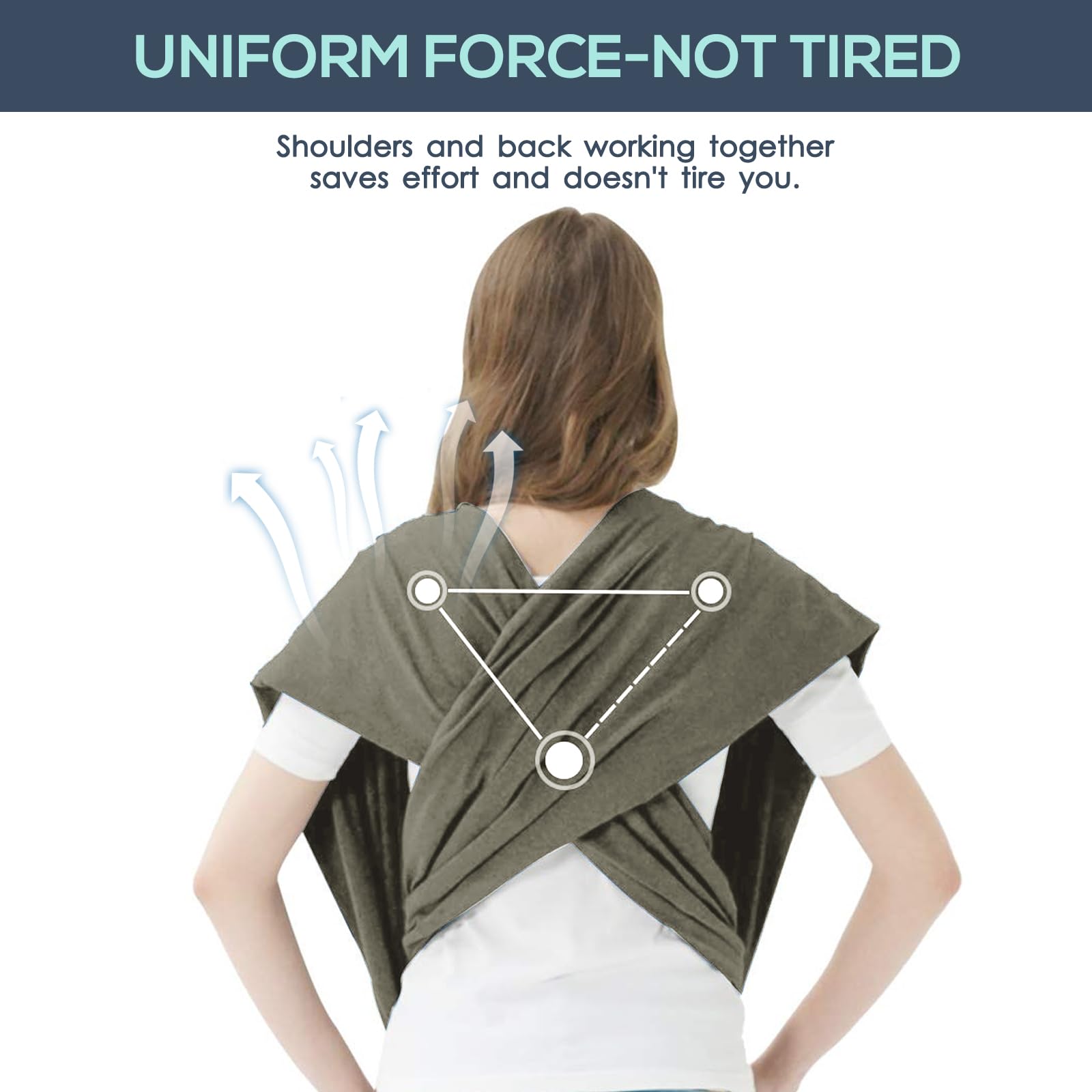 Jeroray breathable fabric helps air flow for baby and caregiver comfort.