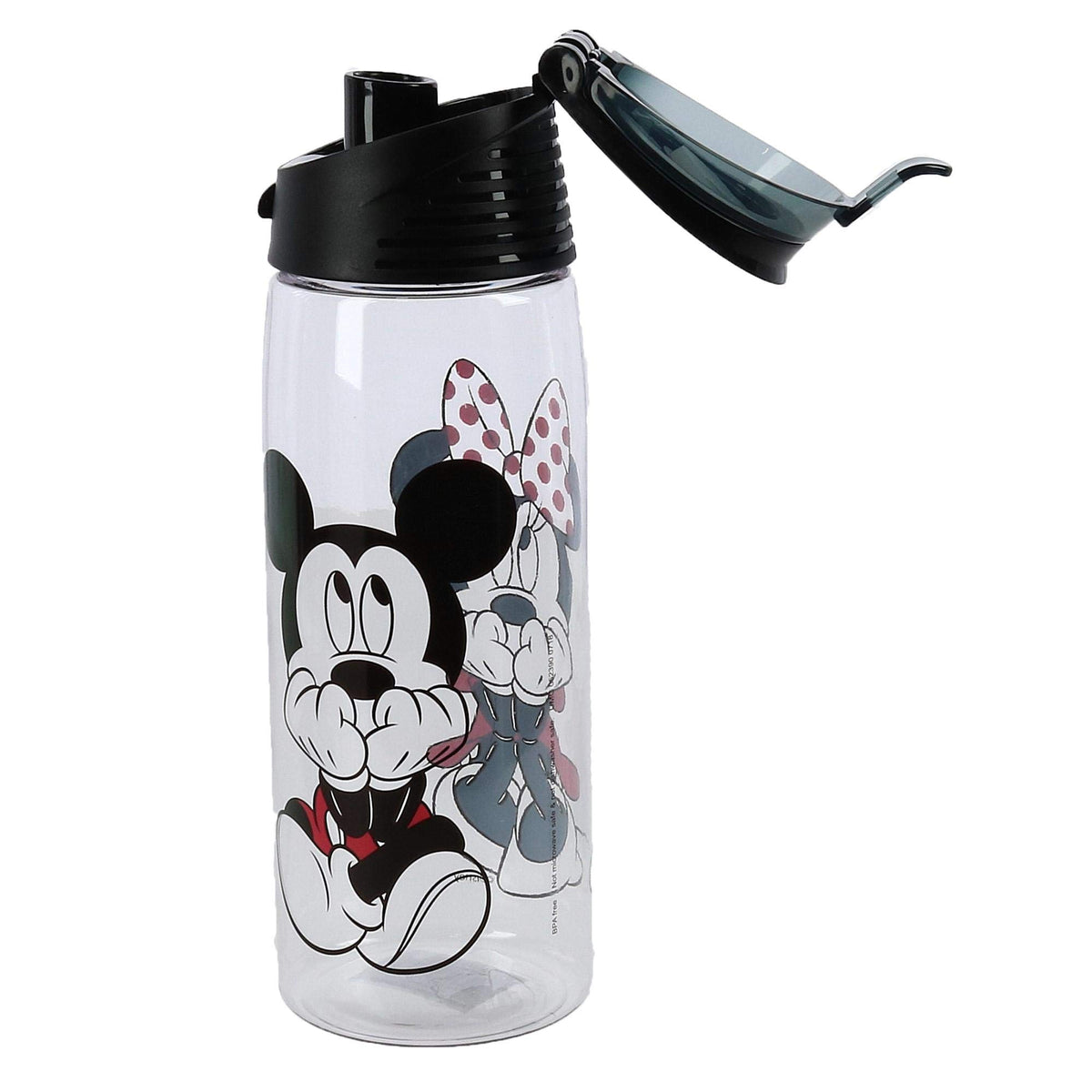 Jerry Leigh Disney Mickey Minnie acrylic bottle with flip-top lid for secure access