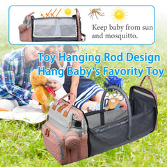 Detachable changing pad included with Jeryswet diaper bag for clean surfaces.