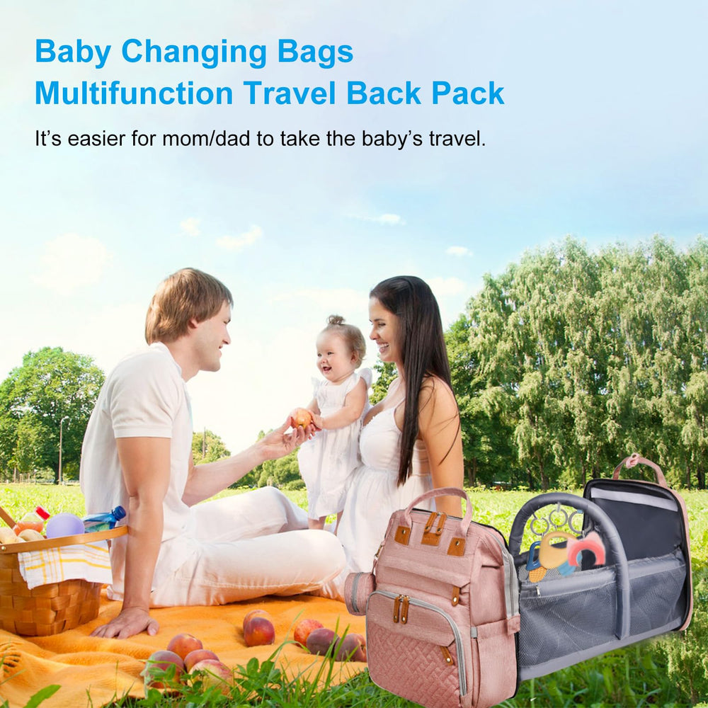Jeryswet diaper bag in pink color, ideal for parents on the move