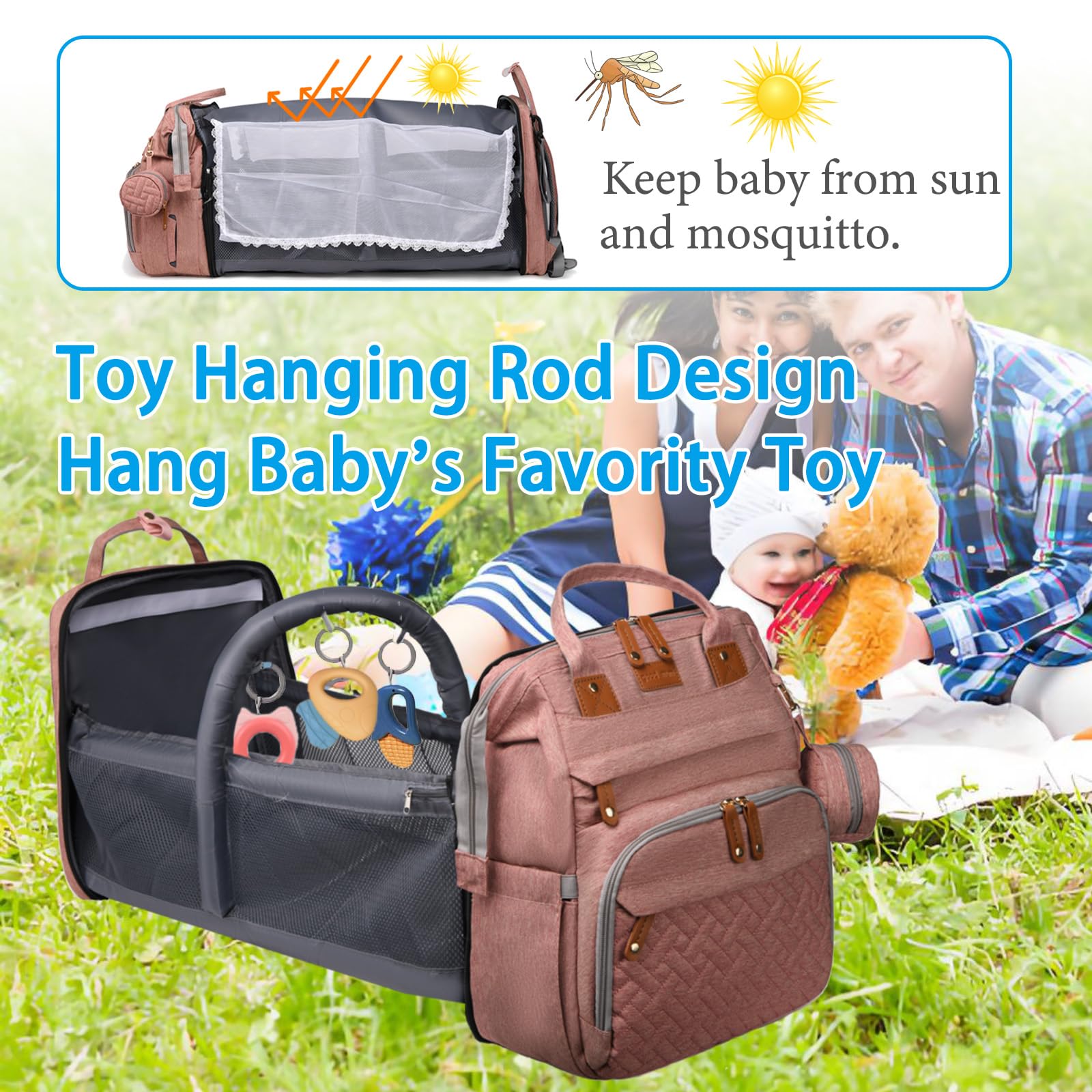 Jeryswet diaper bag features waterproof oxford fabric for everyday use