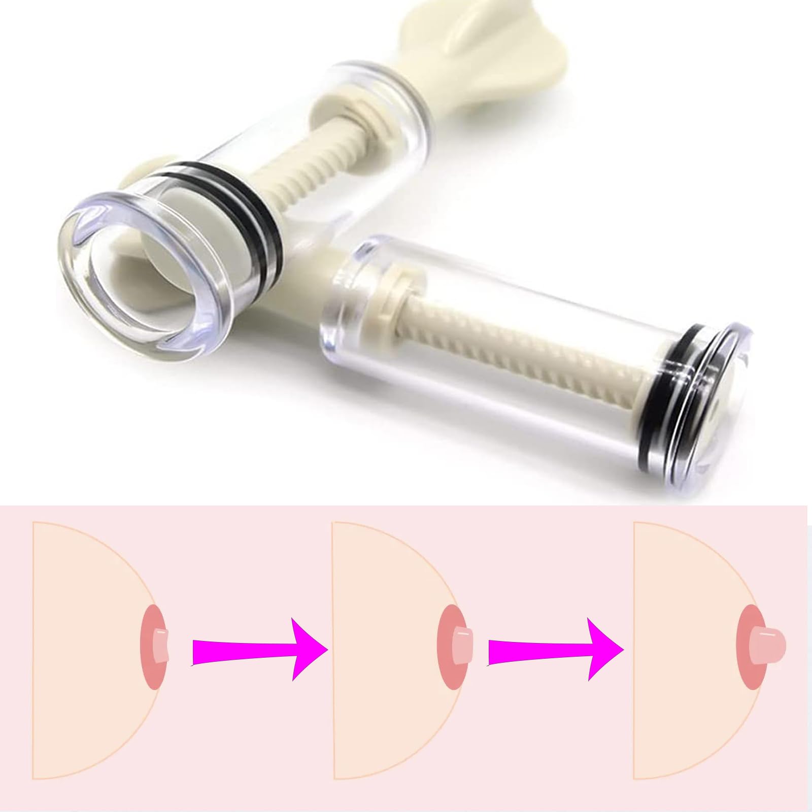 Jesakmie inverted nipple cups aiding shape and control before feeding.