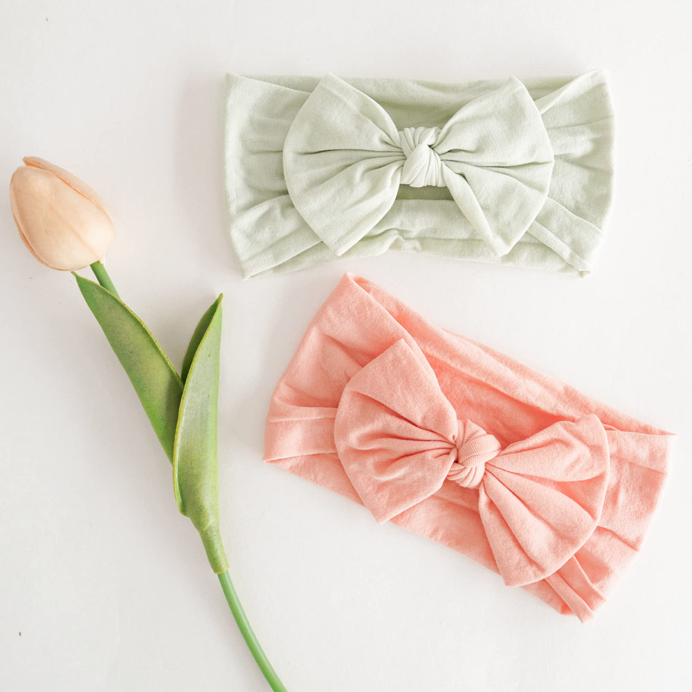 Jesries baby gift set headbands packaged for a present.
